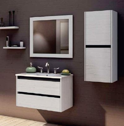 Muebles Schneider - Linea: Nature - VANITORY COLGANTE 100 PIANO Color: BLANCO TEXTURADO - VC100PITXB