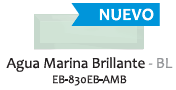 EB-830EB-AMB - Esmaltado Liso Biselado - 8.5x30 - Agua marina - Brillante - Colores Solidos